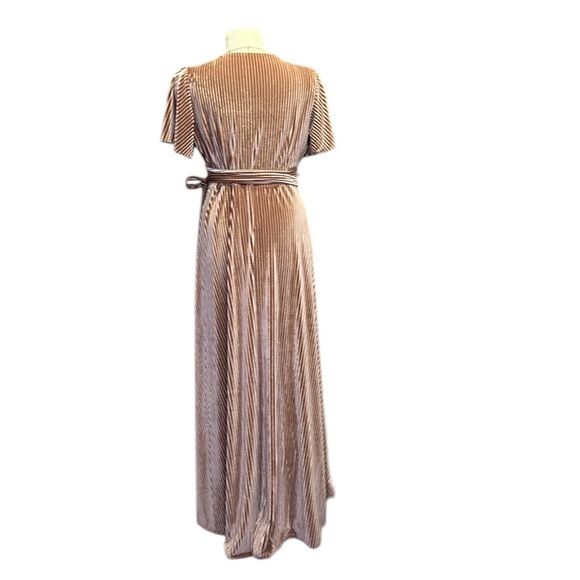 BALTIC BORN Women’s Andi Ribbed Velvet Wrap Dress Maxi Champagne Wedding XXL - Picture 5 of 17